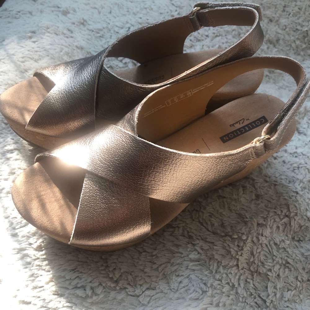 Clarks Annandale Eirwyn Gold Medal Sandals sz 5.5 - Picture 6 of 7
